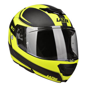 Moto prilba Lazer Monaco Evo 2.0 Black Carbon-Yellow-Matt - XXL (63-64)