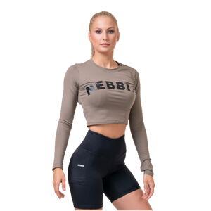 Dámsky crop top s dlhým rukávom Nebbia Sporty Hero 585 Mocha - S