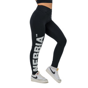 Fitness legíny s vysokým pásom Nebbia GLUTE CHECK 613 Black - L