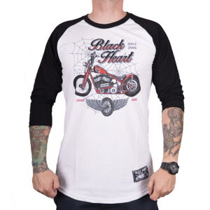 Tričko s dlhým rukávom BLACK HEART Red Baron Chopper biela - XL