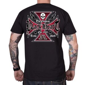 Tričko BLACK HEART Heart Cross čierna - 3XL