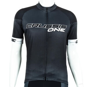 Cyklistický dres s krátkym rukávom Crussis ONE čierna/biela - M