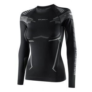 Dámske funkčné tričko Brubeck Dry s dlhým rukávom BLACK / GRAPHITE - L