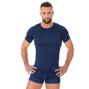 Pánske tričko Brubeck Active Wool s krátkym rukávom Navy Blue - XXL