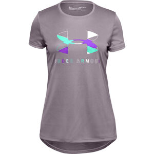 Dievčenské tričko Under Armour Tech Graphic Big Logo SS T-Shirt Slate Purple - YXS
