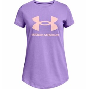 Dievčenské tričko Under Armour Live Sportstyle Graphic SS Planet Purple - YS