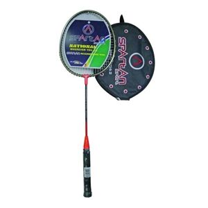 Badmintonová raketa SPARTAN DROP SHOT černo-cihlová