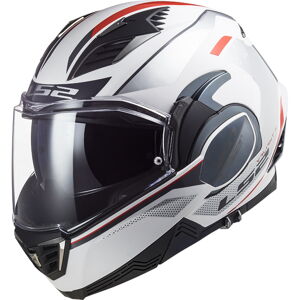 Výklopná moto prilba LS2 FF900 Valiant II Hub P/J Gloss White Silver - XS (53-54)