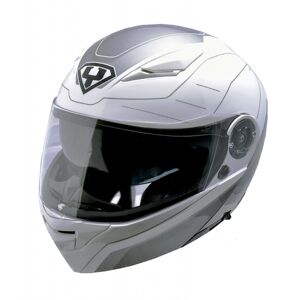 Výklopná moto prilba Yohe 950-16 White-Grey - XXL (63-64)