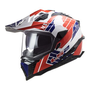 Enduro helma LS2 MX701 Explorer Atlantis Glossy Red White Blue - M (57-58)