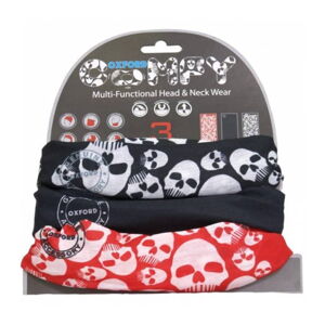 Univerzálny multifunkčný nákrčník Oxford Comfy 3-pack Skulls