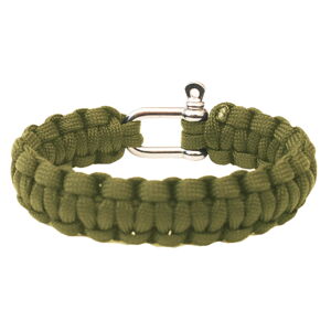 Náramek Highlander Paracord - kovová spona olivovo zelená