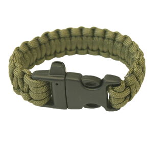 Náramok Highlander Paracord - trojzubec, píšťalka olivovo zelená