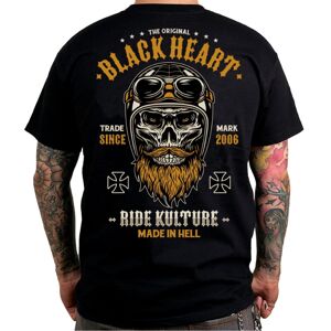 Tričko BLACK HEART Whiskery čierna - 3XL